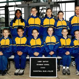 Donvale basketball (blue & yellow) team, 2002
