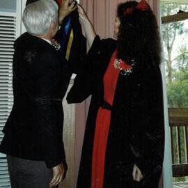 Unveiling the Shinkfield House shield, 1990