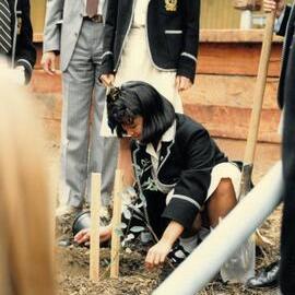 Tree planting to mark the first birthday of Carey Donvale, 1990