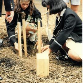 Tree planting to mark the first birthday of Carey Donvale, 1990