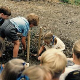 Tree planting to mark the first birthday of Carey Donvale, 1990