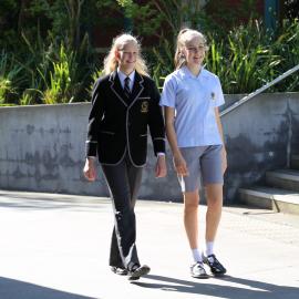 Publicity photograph for the new girls’ uniform, 2016