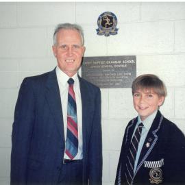Don Brown with 1992 School Captain Timothy Browne, 1991