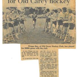 Gay plays 200th game for Old Carey hockey