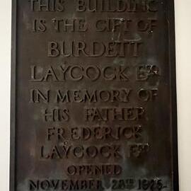 Laycock House commemorative plaque, 1925