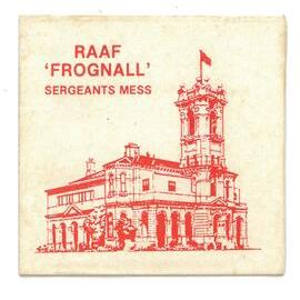 RAAF 'Frognall' Sergeants Mess drinks coaster, circa 1940s