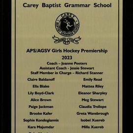 APS AGSV Girls Hockey Premiership Team, 2023