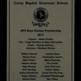 APS Boys Hockey Premiership Team, 2017