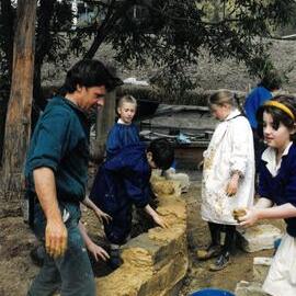 Creating mud brick castle, 1996