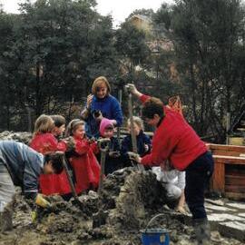 Creating mud brick castle, 1996