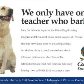 We only have one teacher who barks, 1998