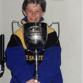 Tim Lane holding the Mount Buller Cup, 1997