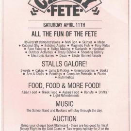 Carey Fete flyer, 1987