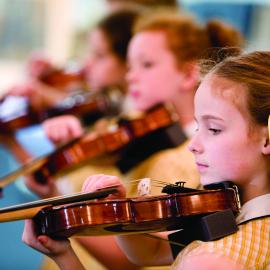 Donvale students playing violin, 2013