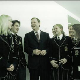 Federal Treasurer, The Hon. Mr Peter Costello MP with Political Studies students, 2002