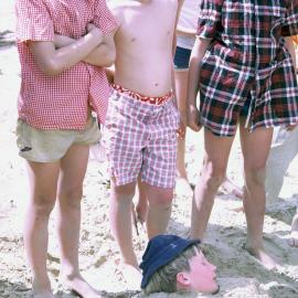 Scott Amos, Lionel Appleboom bury Charlie Webb at 4th camp at Anglesea, 1968