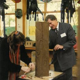 Staff carving totems for the Donvale amphitheatre project, 1999