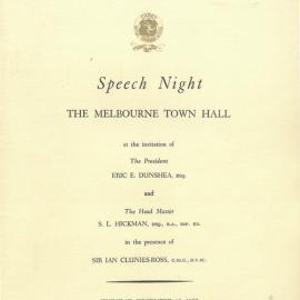 35th Speech Night programme, 1957