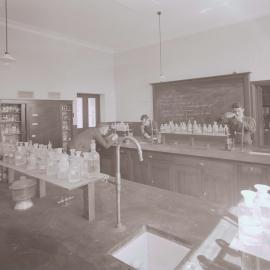 Old biology laboratory, upstairs in Laycock House, 1961