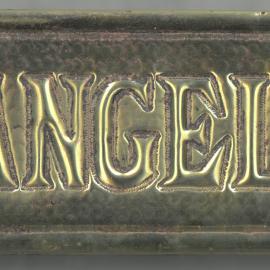 Urangeline copper nameplate, 1970s