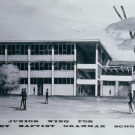 The design for a three-storey Junior School before it was scaled down, 1973