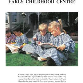 Carey Early Childhood Centre brochure, circa 1993