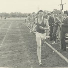 John Lewis (Newnham House) winning 850 yard race at House athletics, 1968