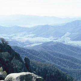 View of the Buckland Valley from Bent's Lookout, Mount Buffalo, 1969