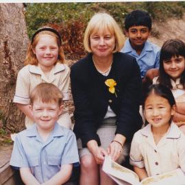Helen Telford and students, 1990s