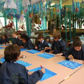 Art room decorated with the sea theme, including King Neptune's Garden, 2007