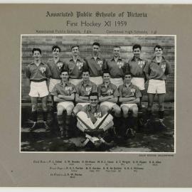 APS First hockey XI representative team, 1959