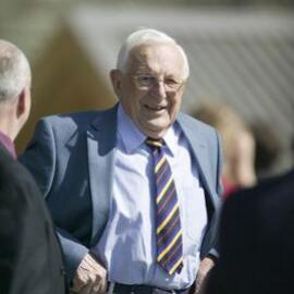 Alfred Mellor at the opening of Cluny Green, 2006