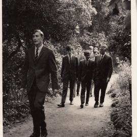 Students walking, 1969