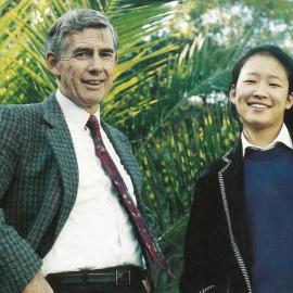 Max Drummy with exchange student Kesang Dorjee, 1993
