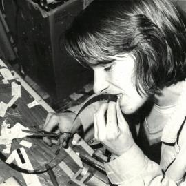 Tim Smart editing film, 1973