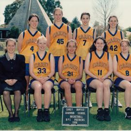APS girls' basketball premiership team, 1996