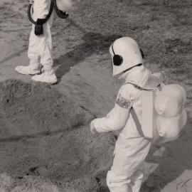 Students dressed as astronauts, 1969