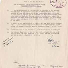 Australian POW reported lost on SS 'Montevideo Maru', 1945