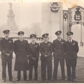 Brian Eaton with other Officers at Buckingham Palace after receiving DSO, 1945