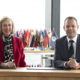 Jane Simon and Jonathan Walter in the UN room, 2019