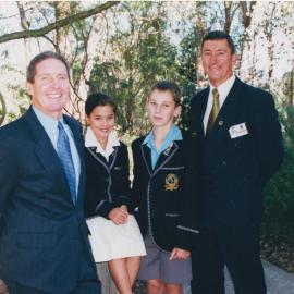 Phil De Young and Jon Abbott with student leaders, 1990s
