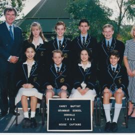 Dr Ross Millikan and Helen Telford with House Captains, 1994