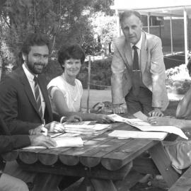 Don Brown with staff, 1988