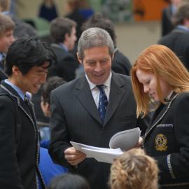 Phil De Young with students in the Quad, 2006