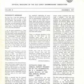 Old Carey magazine, Vol. 8 (December 1971)