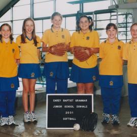 Junior School Donvale Softball team, 2001