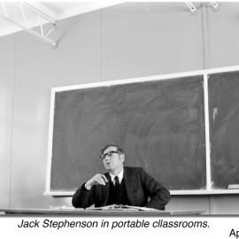 Jack Stephenson in portable classroom, 1970