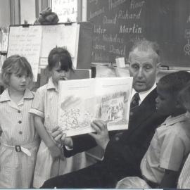 Don Brown reading to students, circa 1990