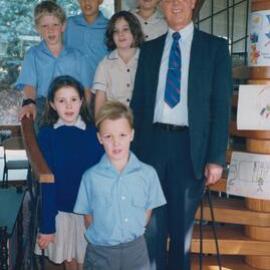Don Brown with students, circa 1990