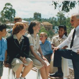 Don Brown with students, circa 1990